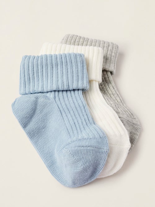 Pack 3 Paires de Chaussettes Côtelées - Kiabi