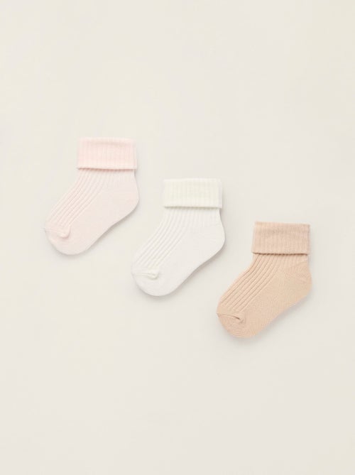 Pack 3 Paires de Chaussettes Côtelées - Kiabi