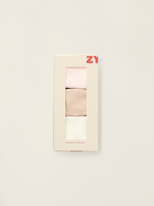 Pack 3 Paires de Chaussettes Côtelées - Kiabi