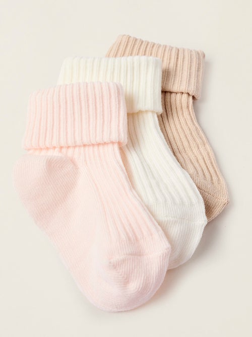 Pack 3 Paires de Chaussettes Côtelées - Kiabi