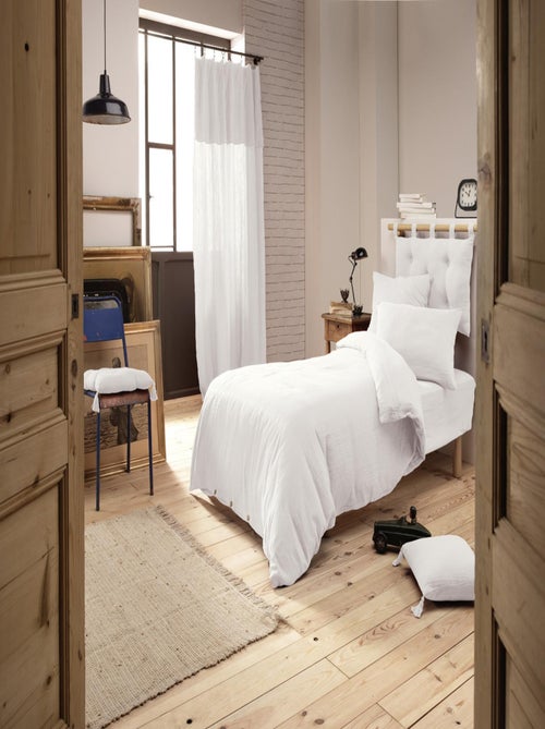 Pack 3 Pièces 1 Housse de couette  + 1 Taie 60x60  + 1 Drap housse 90x190 - Blanc - Kiabi