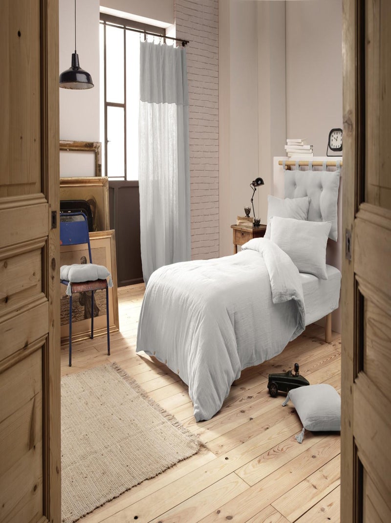 Pack 3 Pièces 1 Housse de couette  + 1 Taie 60x60  + 1 Drap housse 90x190 - Bleu ciel Bleu ciel - Kiabi