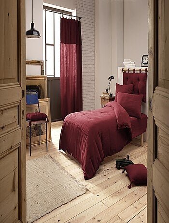 Pack 3 Pièces  1 Housse de couette  + 1 Taie 60x60  + 1 Drap housse 90x190 - Rouge