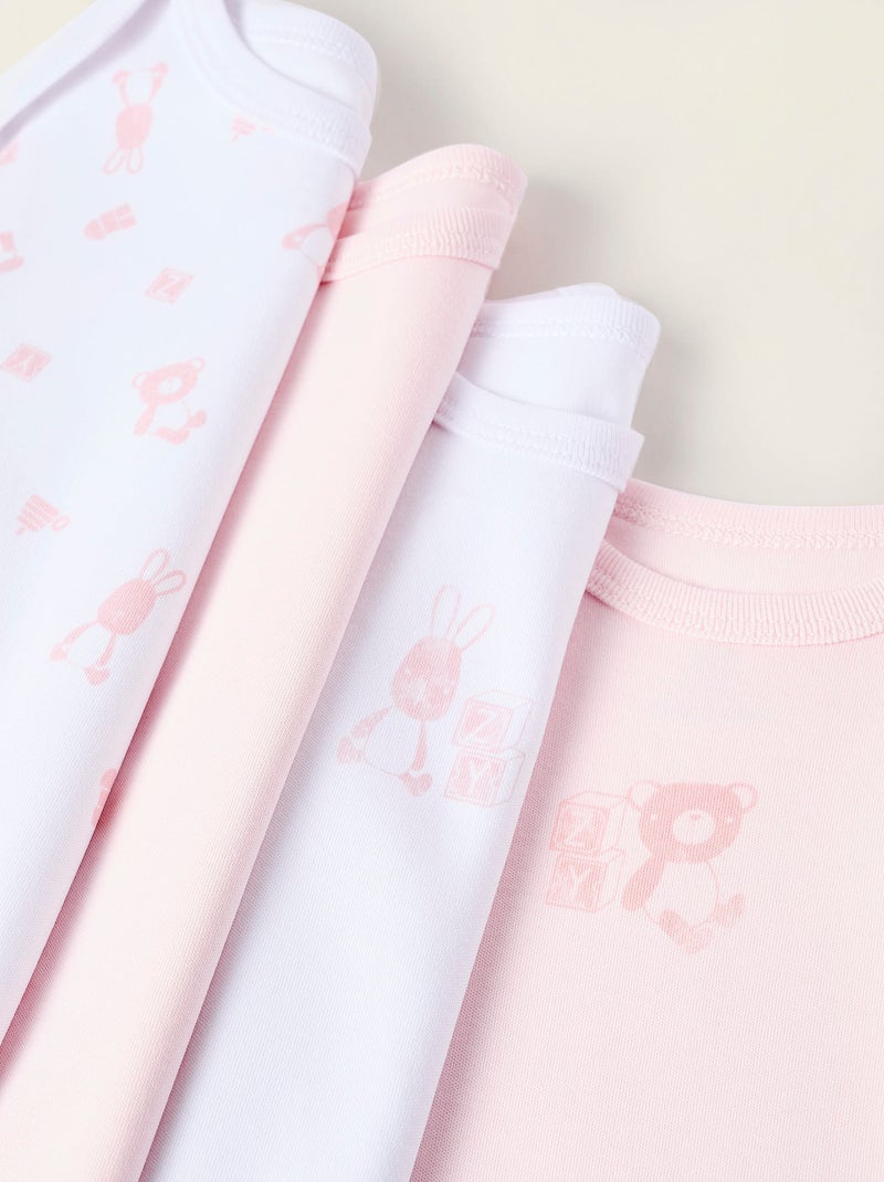 Pack 4 Bodies à Manches Longues Multicolore - Kiabi