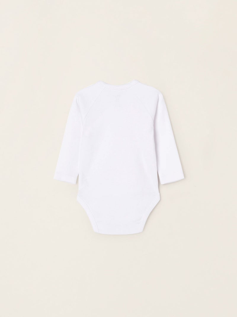 Pack 4 Bodies Croisés en Coton Blanc - Kiabi