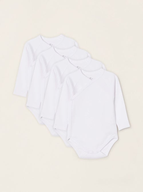 Pack 4 Bodies Croisés en Coton - Kiabi