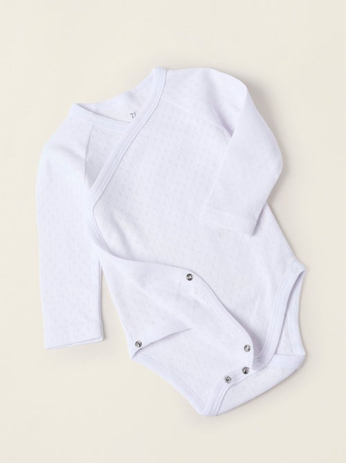 Pack 4 Bodies Croisés en Pointelle - Kiabi