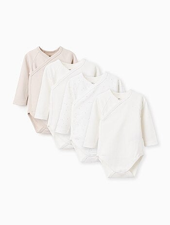 Pack 4 bodies croisés unis/imprimés