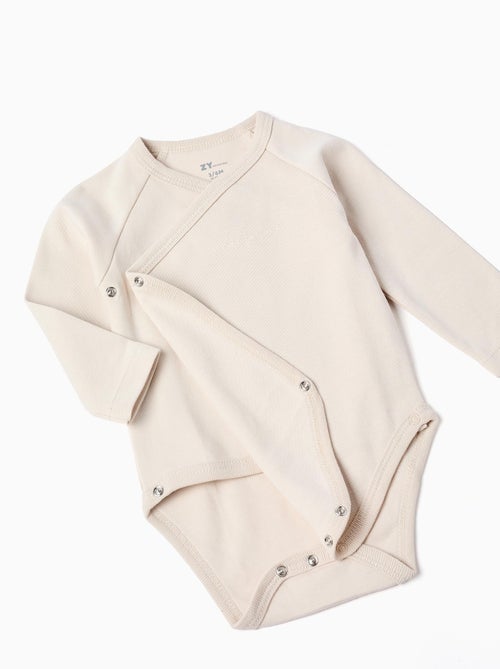 Pack 4 bodies croisés unis/imprimés - Kiabi