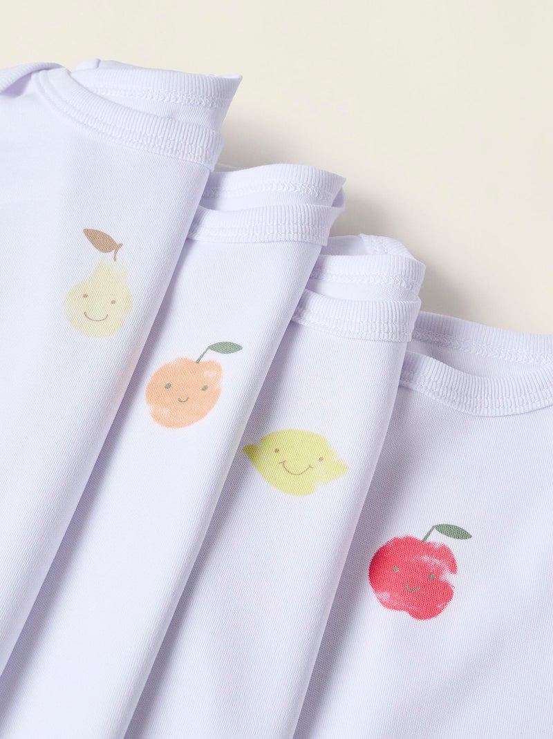 Pack 4 Bodies de Coton Blanc - Kiabi