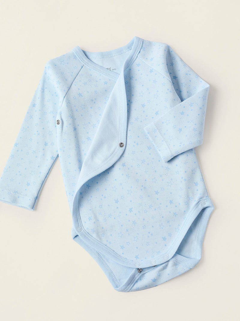 Pack 4 Bodies de Coton en Croisé Multicolore - Kiabi