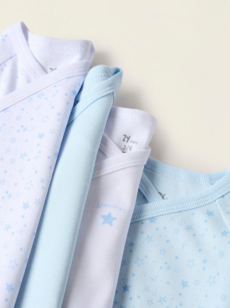 Pack 4 Bodies de Coton en Croisé Multicolore - Kiabi