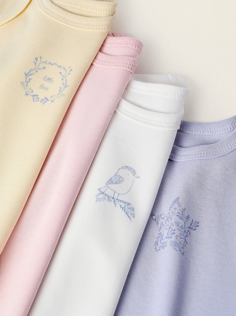 Pack 4 Bodies de Coton Multicolore - Kiabi