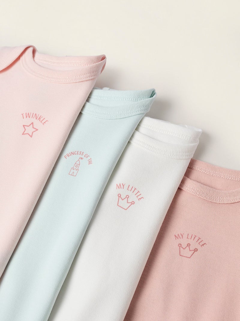 Pack 4 Bodies de Coton Multicolore - Kiabi