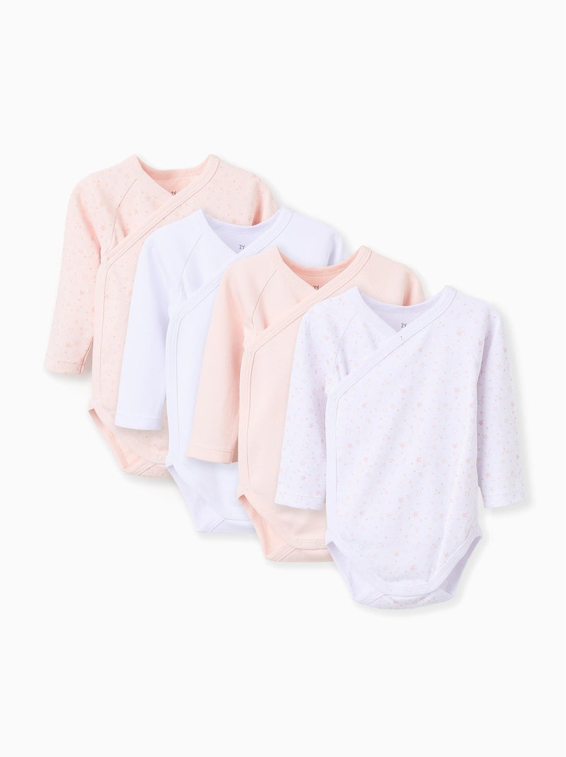 Pack 4 Bodies de Coton Multicolore - Kiabi