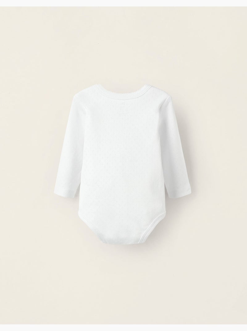 Pack 4 Bodies en Coton Pointelle Blanc - Kiabi
