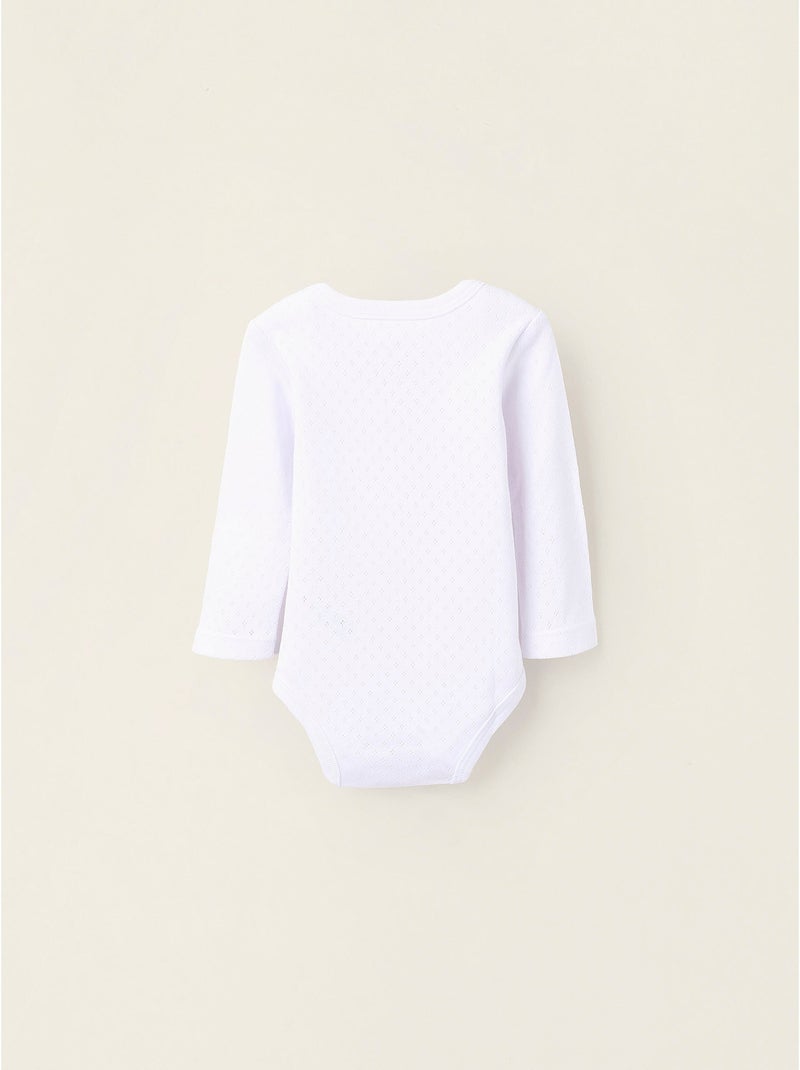 Pack 4 Bodies en Pointelle Blanc - Kiabi