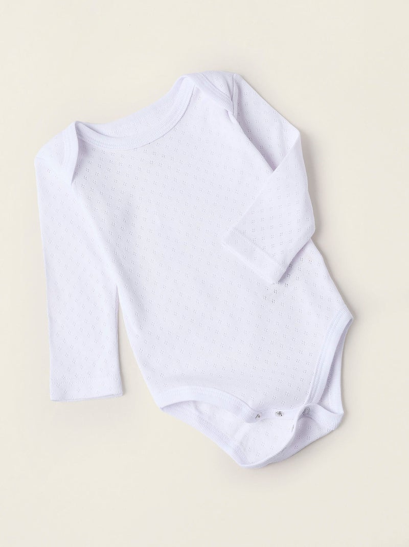 Pack 4 Bodies en Pointelle Blanc - Kiabi