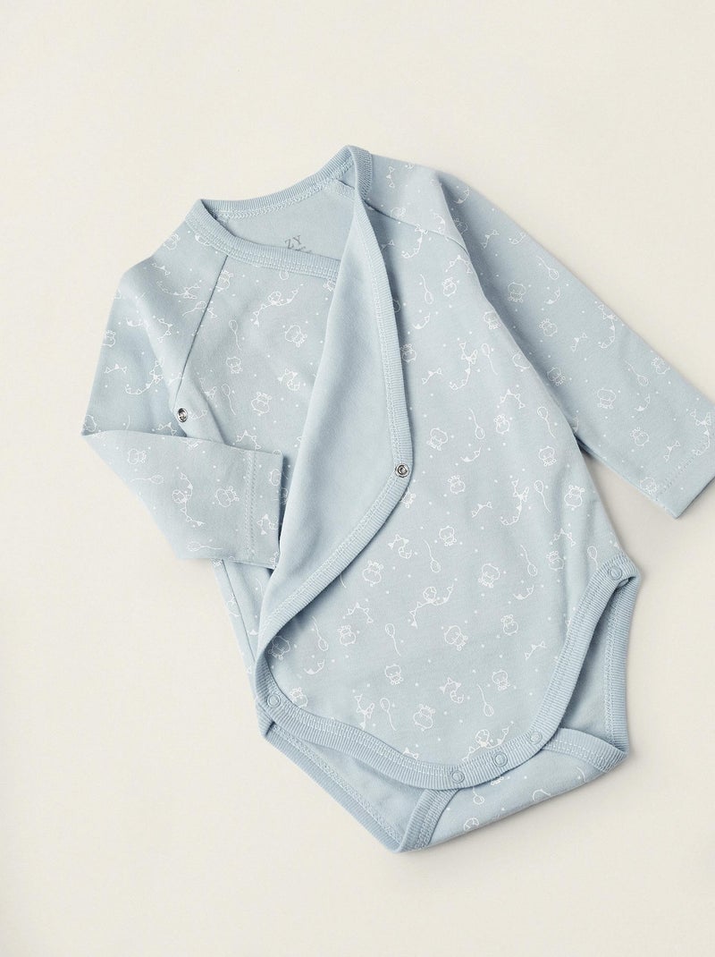 Pack 4 Bodies pour Bébé et Nouveau-Né 'Hippopotame' manches longues EARLY BLOOM Multicolore - Kiabi