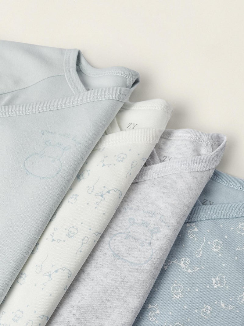 Pack 4 Bodies pour Bébé et Nouveau-Né 'Hippopotame' manches longues EARLY BLOOM Multicolore - Kiabi