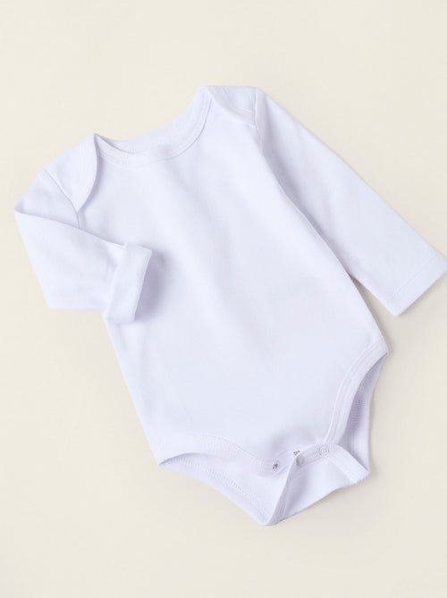 Pack 4 Bodies Unis peigné en Coton - Kiabi