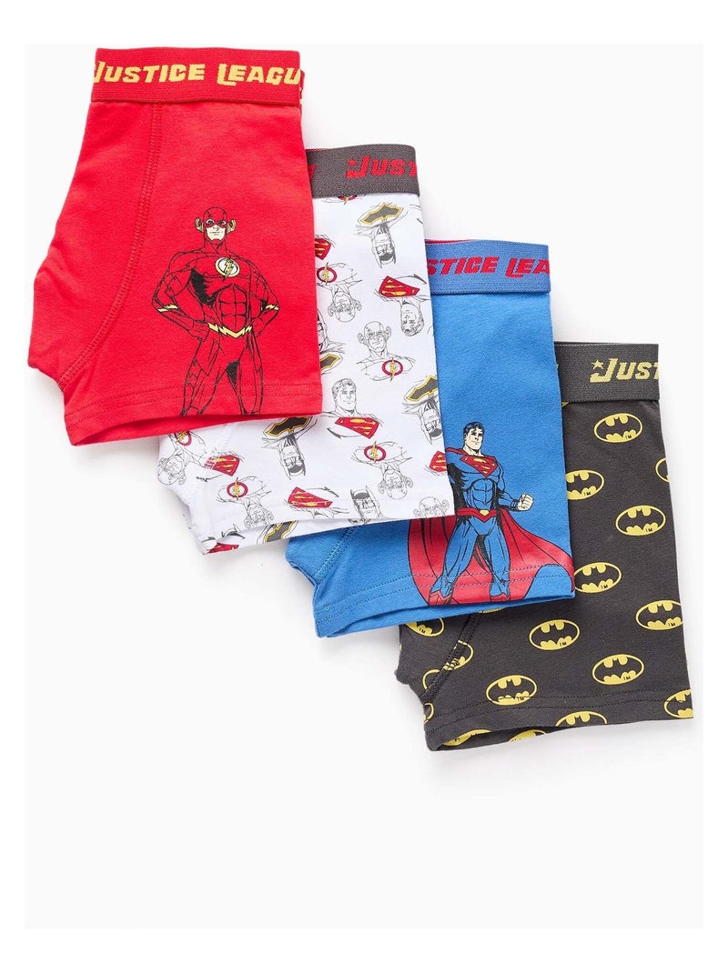 Pack 4 Boxers Justice League Multicolore - Kiabi