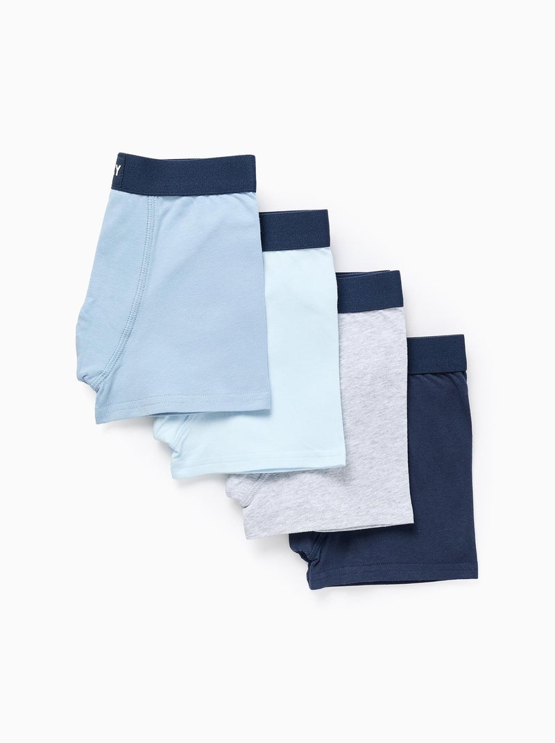 Pack 4 Boxers Unis Multicolore - Kiabi