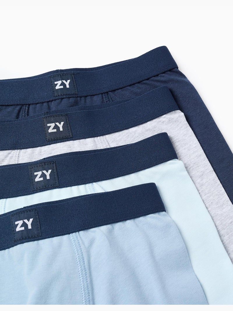 Pack 4 Boxers Unis Multicolore - Kiabi