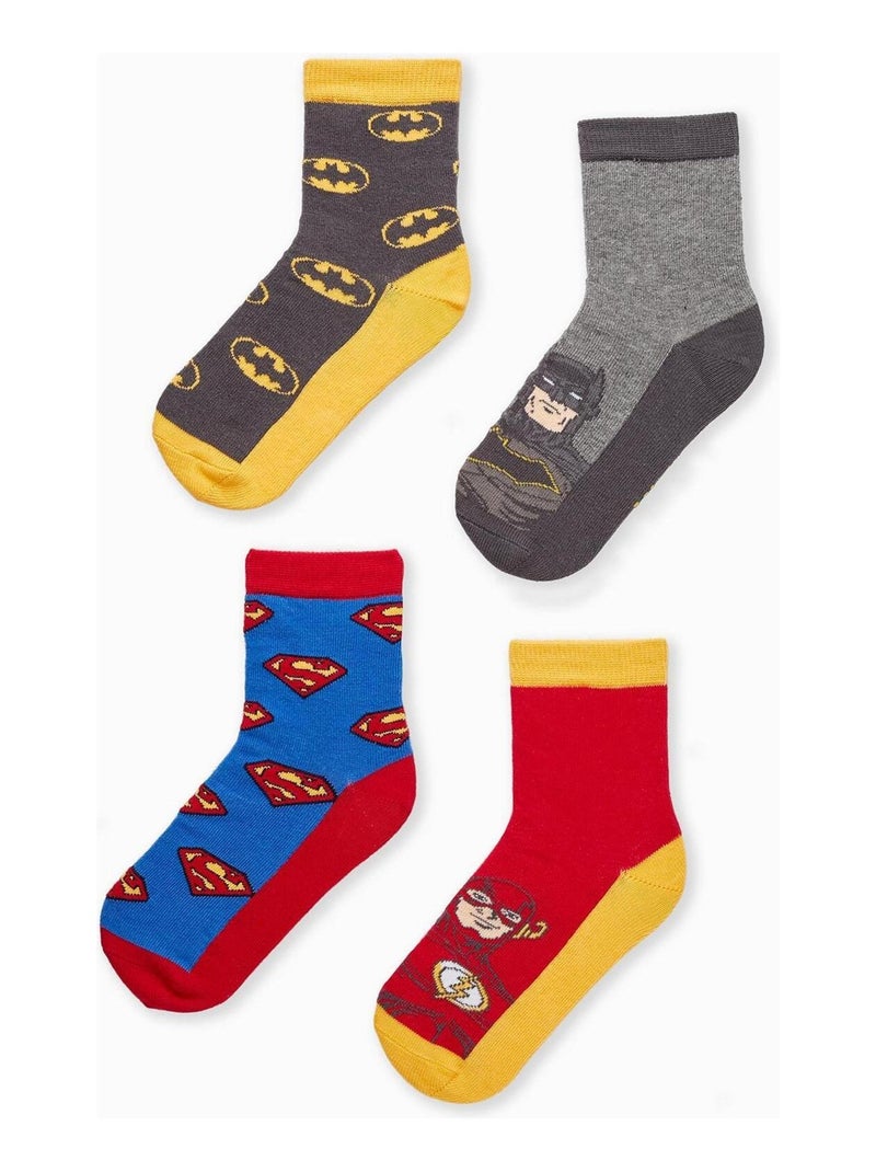 Pack 4 Paires de Chaussettes pour Garçon 'DC Heroes'   LICENSE Multicolore - Kiabi