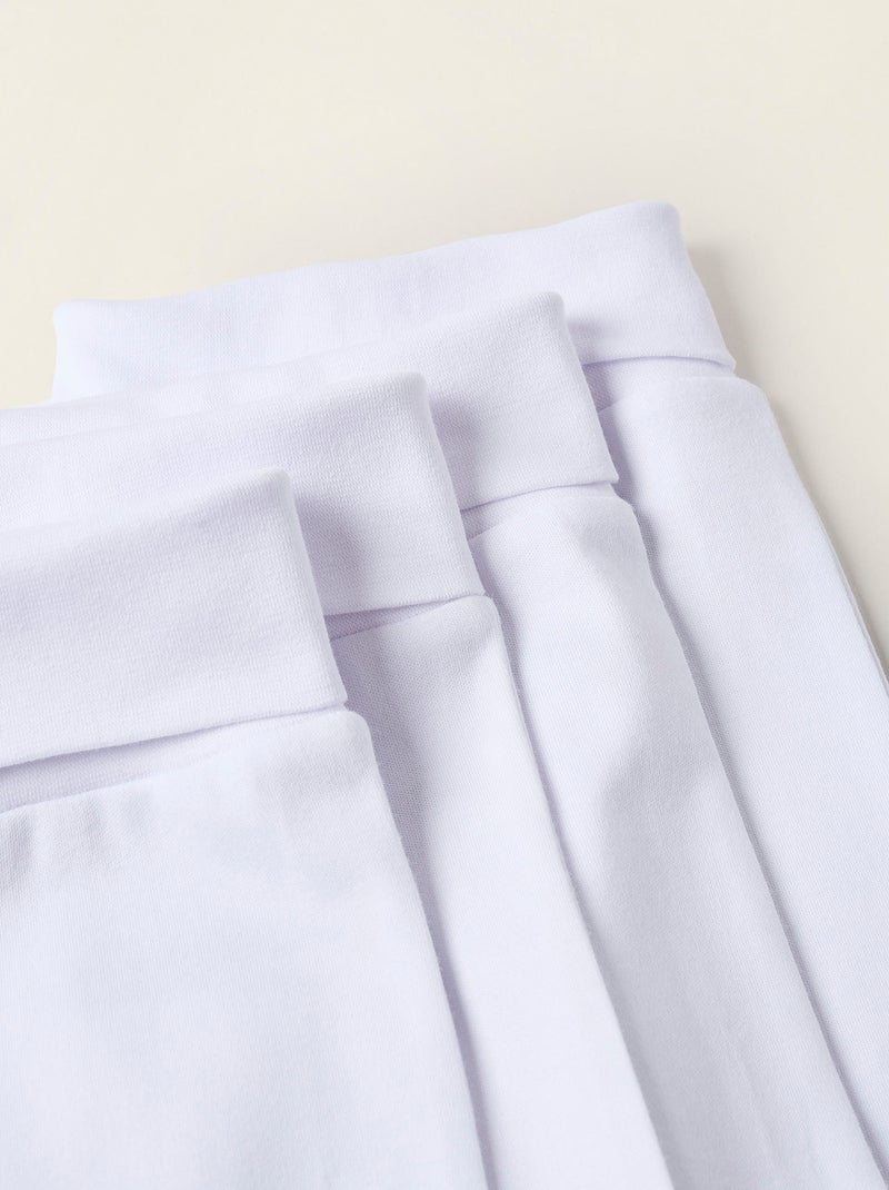 Pack 4 Pantalons à Pieds en Coton Blanc - Kiabi