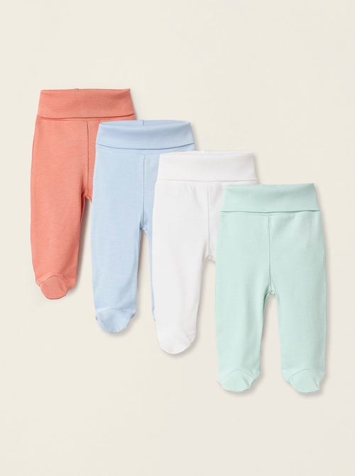 Pack 4 Pantalons à Pieds en Coton - Kiabi