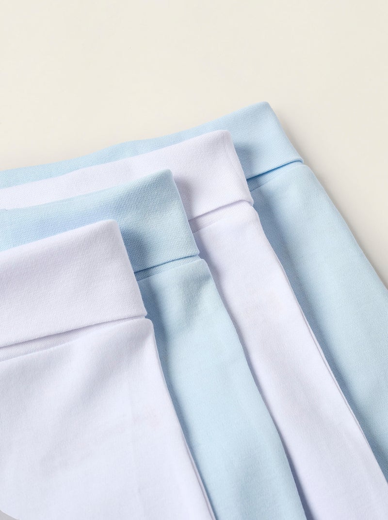 Pack 4 Pantalons à Pieds en Coton Multicolore - Kiabi