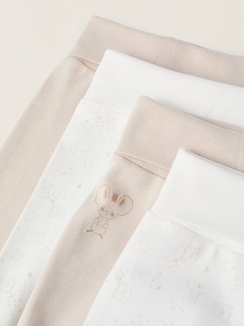 Pack 4 Pantalons à Pieds en Coton Multicolore - Kiabi