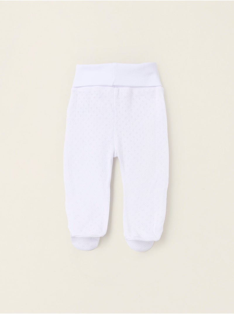 Pack 4 Pantalons à Pieds en Pointelle Blanc - Kiabi