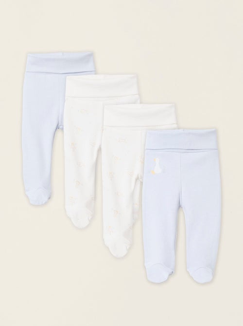 Pack 4 Pantalons avec Pieds  'Cigogne' - Kiabi