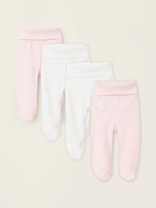 Pack 4 Pantalons avec Pieds  'Cigogne' - Kiabi