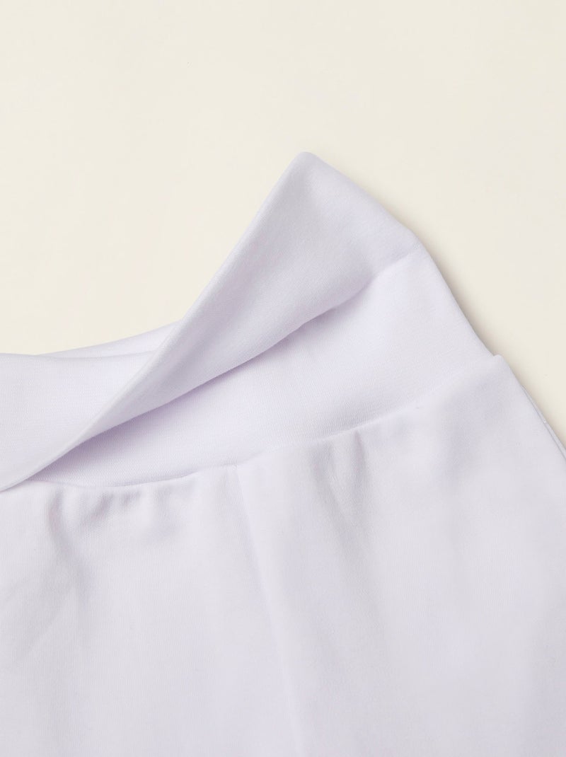 Pack 4 Pantalons avec Plis et Ceinture Haute Blanc - Kiabi