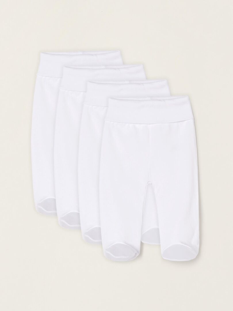 Pack 4 Pantalons avec Plis et Ceinture Haute pour Nouveau-Né et Bébé  ESSENTIALS LINE Blanc - Kiabi