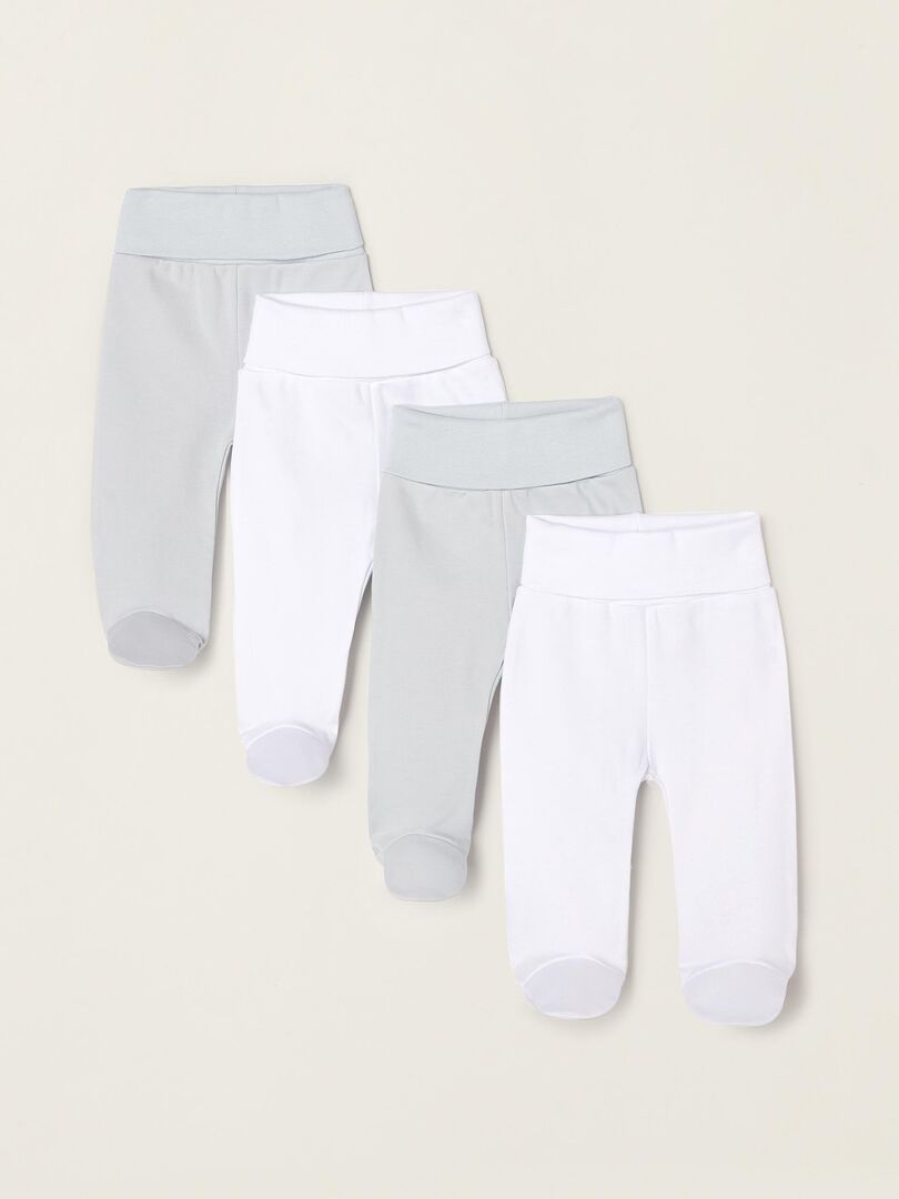 Pack 4 Pantalons avec Plis pour Nouveau-Né et Bébé   ESSENTIALS LINE Multicolore - Kiabi
