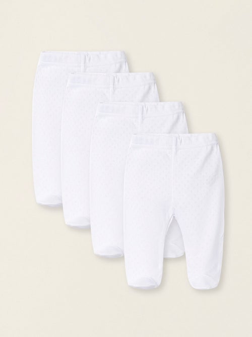 Pack 4 Pantalons en Coton avec Pieds - Kiabi