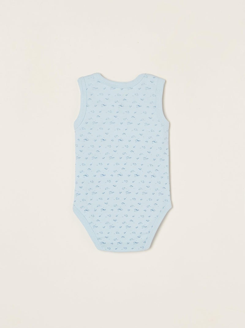 Pack 5 Bodies sans manches pour nouveau-né et bébé garçon 'Whales' manches courtes ESSENTIALS LINE Blanc - Kiabi