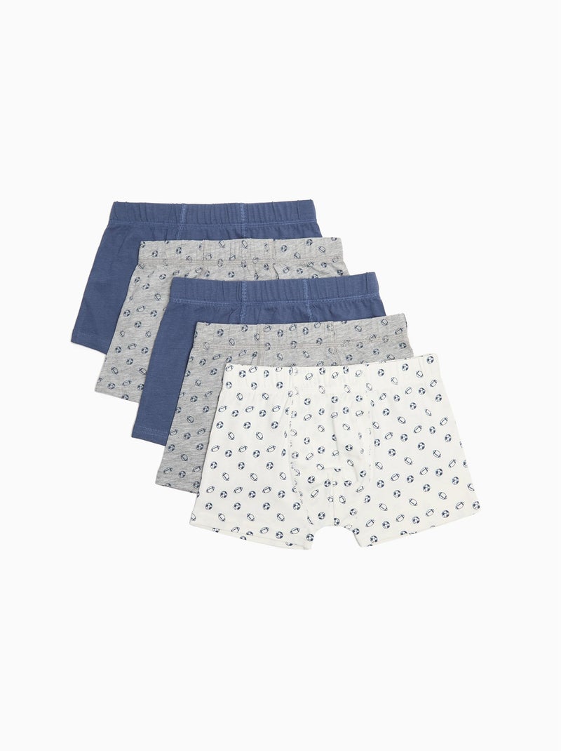 Pack 5 Boxers Bleu - Kiabi