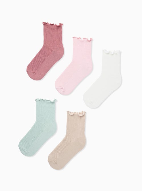 Pack 5 Paires de Chaussettes à Côtes - Kiabi