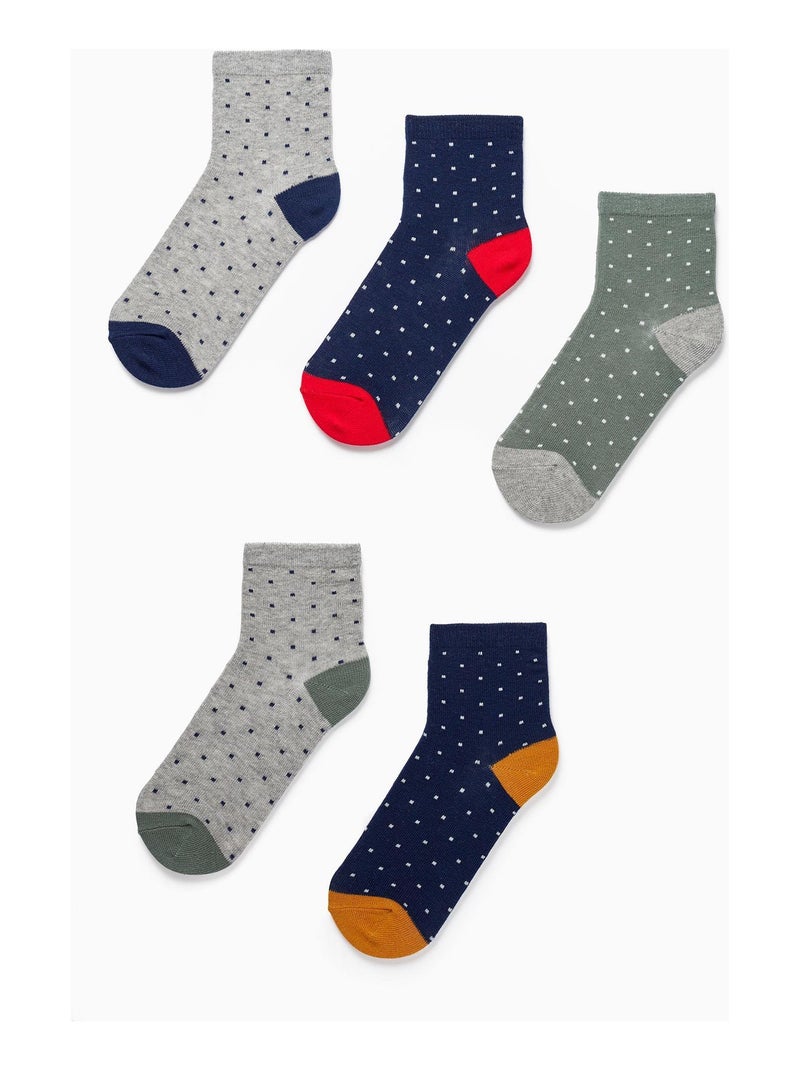 Pack 5 Paires de Chaussettes à Pois pour Garçon   ROYALS OFF DUTY Multicolore - Kiabi