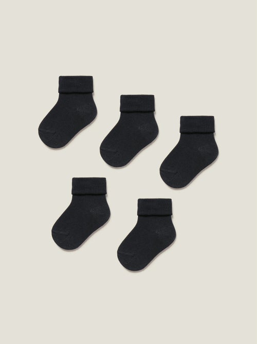 Pack 5 Paires De Chaussettes Avec Revers - Kiabi