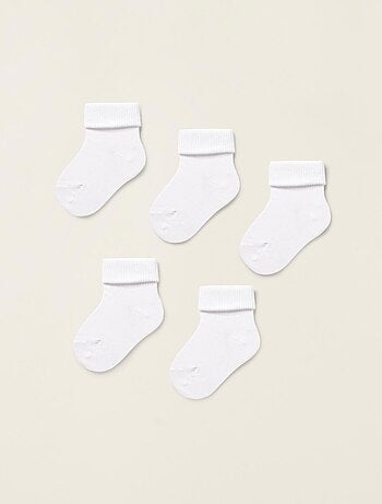 Pack 5 Paires de Chaussettes avec Revers Côtelé