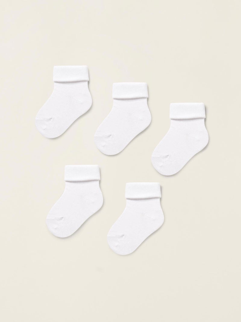 Pack 5 Paires de Chaussettes Blanc - Kiabi