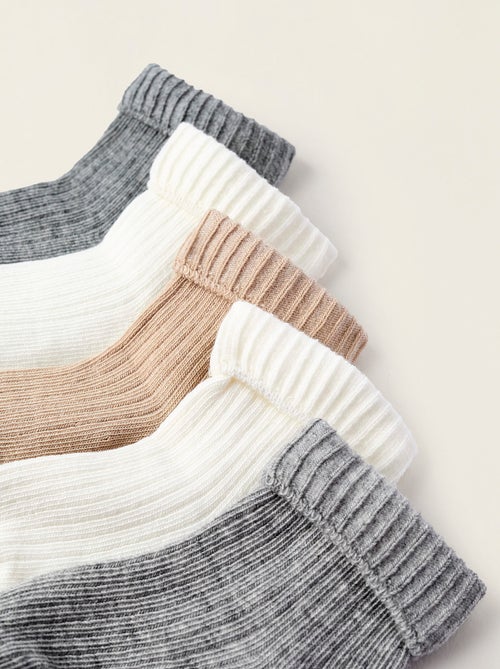 Pack 5 Paires de Chaussettes Côtelées - Kiabi