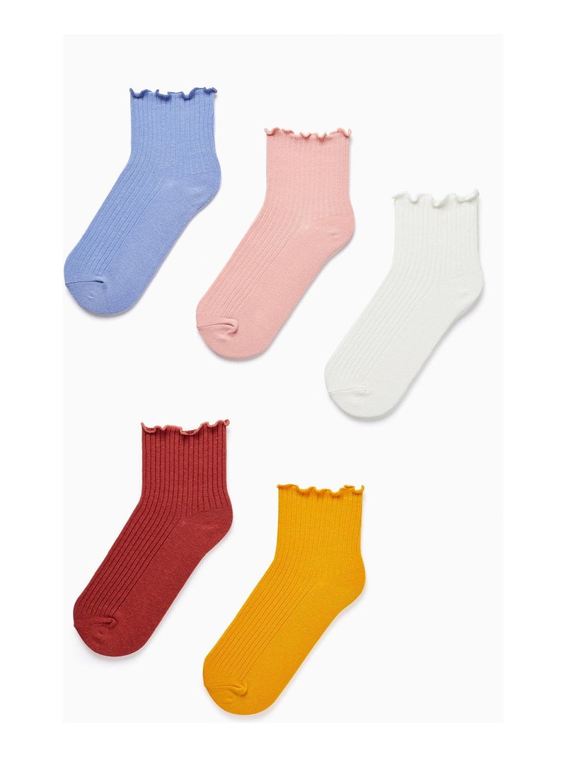 Pack 5 Paires de Chaussettes Côtelées pour Fille   ACE CLUBS Multicolore - Kiabi