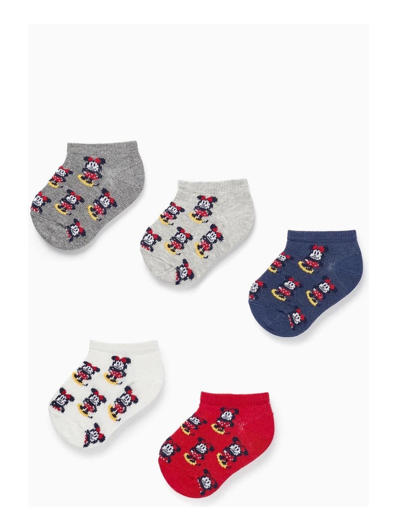 Pack 5 Paires de Chaussettes Courtes pour Bébé Fille 'Minnie'   MINNIE Multicolore - Kiabi